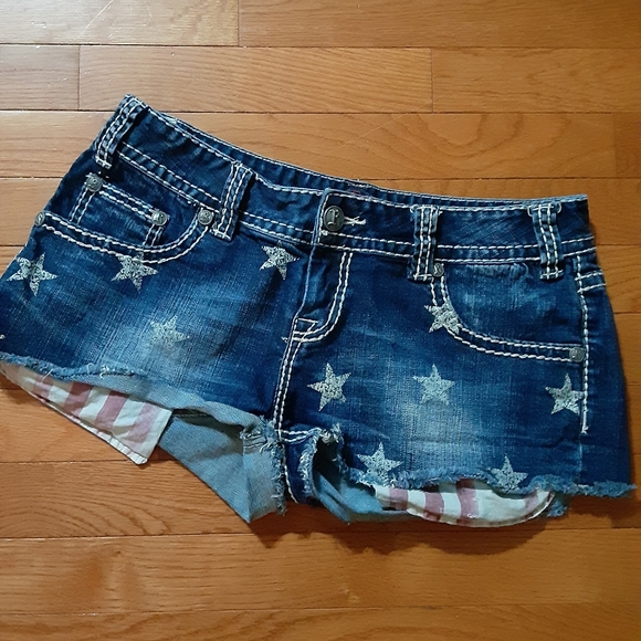 Rock & Roll Cowgirl Pants - Stars and Stripes Rock & Roll Cowgirl Denim Shorts